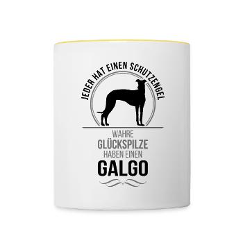 GALGO Schutzengel Wilsigns - Tasse zweifarbig - Weiß/Gelb - Vorne