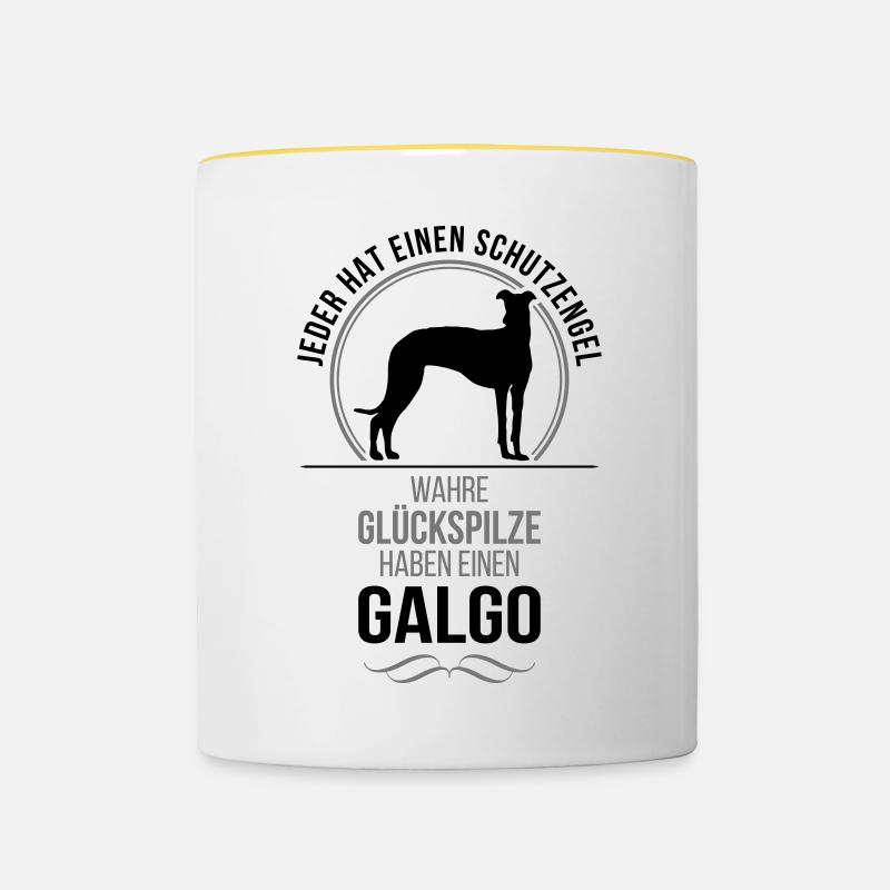 GALGO Schutzengel Wilsigns - Tasse zweifarbig - Weiß/Gelb