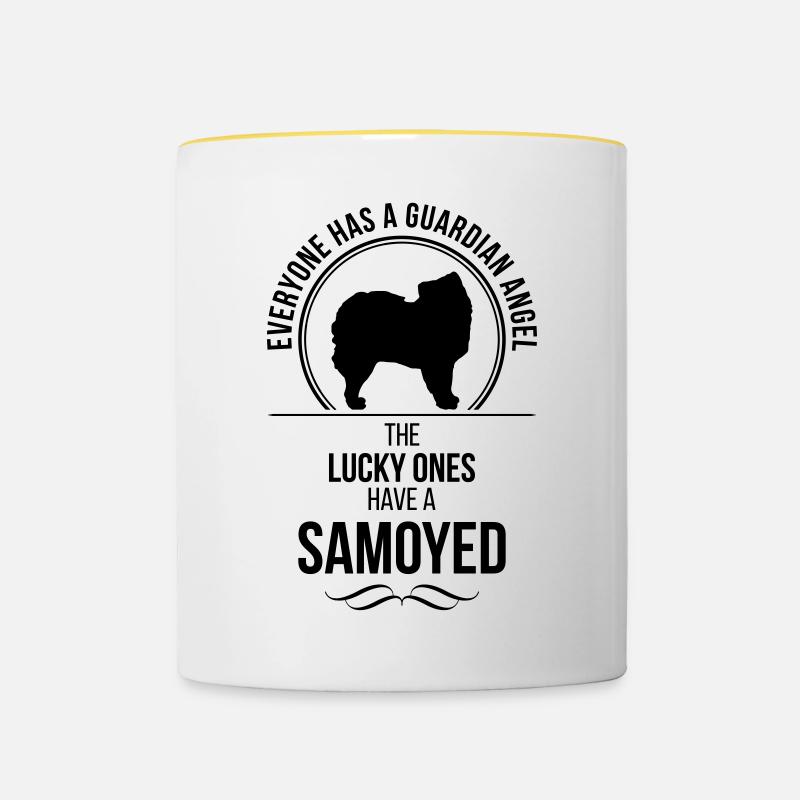 Samoyèdes Ange-Gardien Wilsigns - Mug contrasté - blanc/jaune