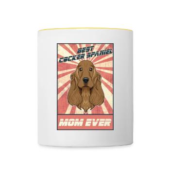 Meilleur Cocker Spaniel Maman Ever I Cocker Spaniel - Mug contrasté - blanc/jaune - Devant