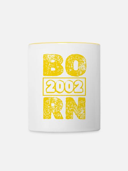 Jahr 2002 - Tasse zweifarbig - Weiß/Gelb