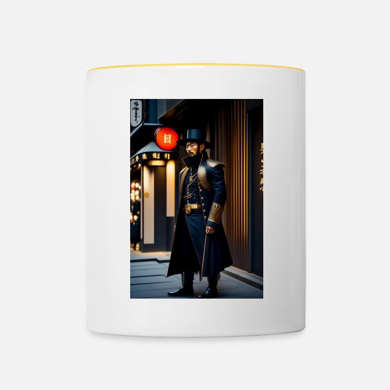 Samurai of the Future - Contrasting Mug - white/yellow