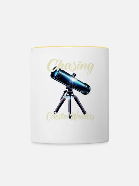 Chasing Celestial Wonders - Tasse zweifarbig - Weiß/Gelb
