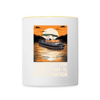 I Don't Always Drink At Noon But When I Do, I'm - Contrasting Mug - white/yellow - Front