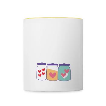 Jar Hoarder Homesteady Quote Jam Maker Food - Contrasting Mug - white/yellow - Front