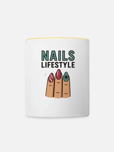 Nails Lifestyle - Tasse zweifarbig - Weiß/Gelb