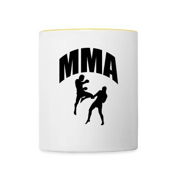 MMA - Tasse zweifarbig - Weiß/Gelb - Vorne