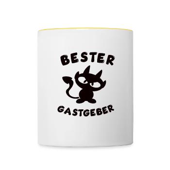 cooles bester Gastgeber Design - Tasse zweifarbig - Weiß/Gelb - Vorne