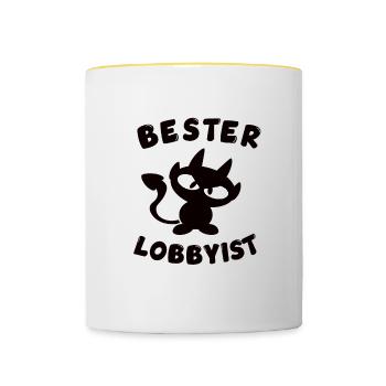 cooles bester Lobbyist Design - Tasse zweifarbig - Weiß/Gelb - Vorne