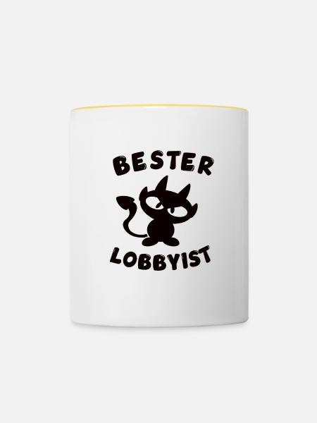 cooles bester Lobbyist Design - Tasse zweifarbig - Weiß/Gelb