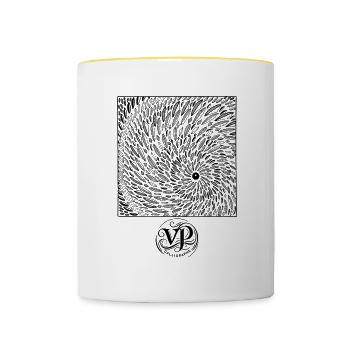bois graphique - Mug contrasté - blanc/jaune - Devant