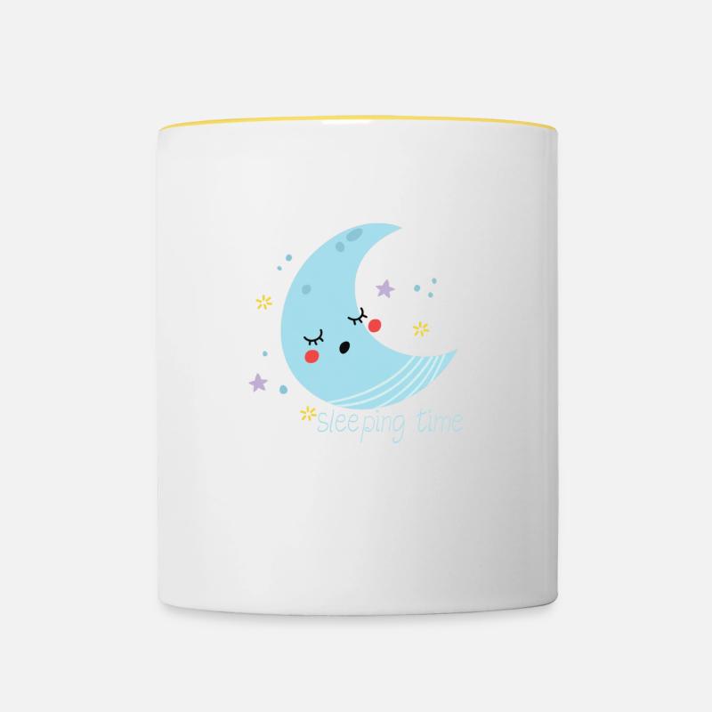 temps de sommeil - Mug contrasté - blanc/jaune