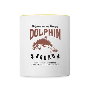 Dauphin Squad Nature Mignon Dauphin Wildlife - Mug contrasté - blanc/jaune - Devant
