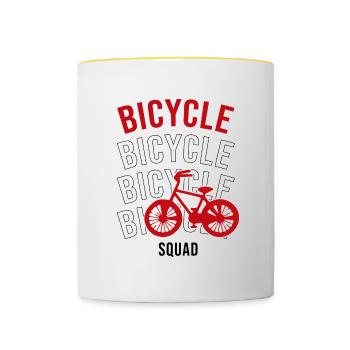 Bicycle Squad Nachhaltige Mobilität - Tasse zweifarbig - Weiß/Gelb - Vorne