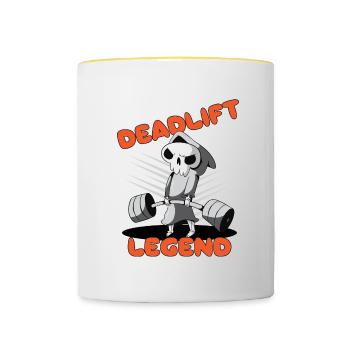 Deadlift Legend Workout Entraînement de - Mug contrasté - blanc/jaune - Devant