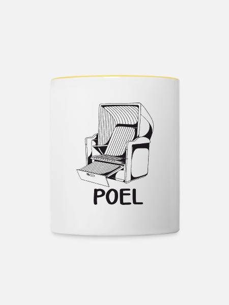 POEL STRANDKORB - Tasse zweifarbig - Weiß/Gelb