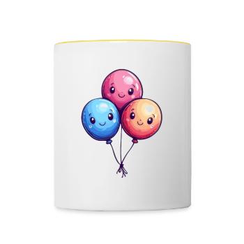 Balloons for children - Contrasting Mug - white/yellow - Front