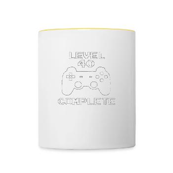 Anniversaire 40 cadeau de jeu de chemise homme - Mug contrasté - blanc/jaune - Devant
