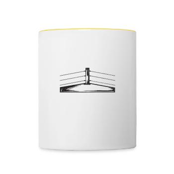 Anneau de lutte - Mug contrasté - blanc/jaune - Devant