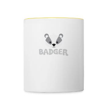 Dachs Stimmung - Tasse zweifarbig - Weiß/Gelb - Vorne