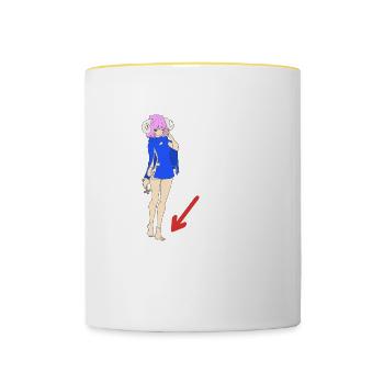i love sucking female toes - Tasse zweifarbig - Weiß/Gelb - Vorne