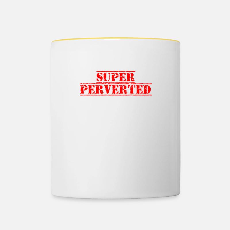 Super perverted - Contrasting Mug - white/yellow