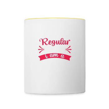 Ich bin ein cooles Muttertagsgeschenk von Mama - Tasse zweifarbig - Weiß/Gelb - Vorne