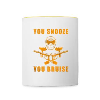 Paintball Paintballer Geschenk - Tasse zweifarbig - Weiß/Gelb - Vorne