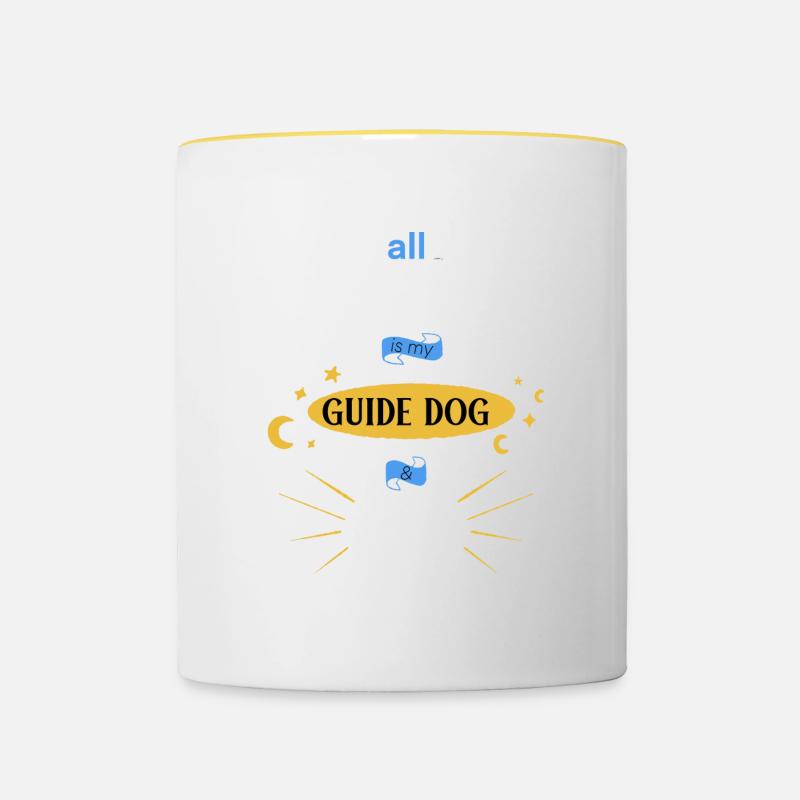 Blinder Blind Sehbehindert Witzig Geschenk - Tasse zweifarbig - Weiß/Gelb