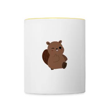 Bieber Rodent Funny Saying - Contrasting Mug - white/yellow - Front