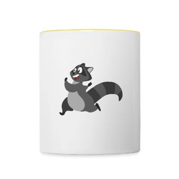 Raccoon Racoon Funny Saying Gift - Contrasting Mug - white/yellow - Front