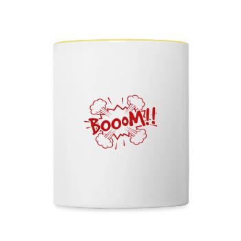 comic Boom - Tasse zweifarbig - Weiß/Gelb - Vorne