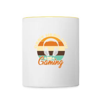 Sorry I Can ́t Hear You I ́m Gaming - Contrasting Mug - white/yellow - Front