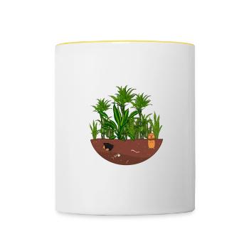 Jardin de la jungle - Mug contrasté - blanc/jaune - Devant