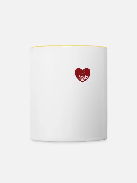 Kaffeetasse - Einfaches Design Für - Tasse zweifarbig - Weiß/Gelb