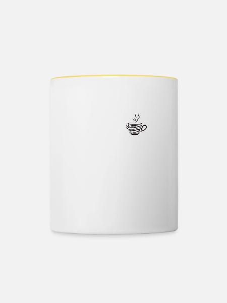 Kaffeetasse - Einfaches Design Für - Tasse zweifarbig - Weiß/Gelb