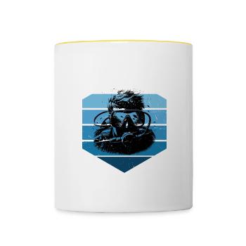 Diving Taucher Scuba Diver Scuba Tauchen - Contrasting Mug - white/yellow - Front