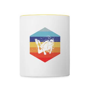 Diver Diver Plongée Femme Scuba Diver - Mug contrasté - blanc/jaune - Devant