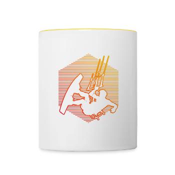 Kiting Kitesurfer Kitesurfing Women Kitesurfing - Contrasting Mug - white/yellow - Front