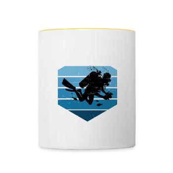 Plongée sous-marine Plongée sous-marine Hommes - Mug contrasté - blanc/jaune - Devant