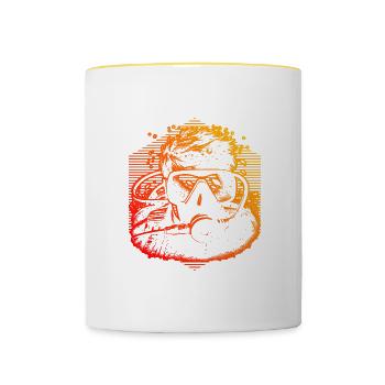 Diver Diving Free Dive Scuba Diving - Contrasting Mug - white/yellow - Front