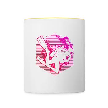 Women's Scuba Diver Diver Men's Diver - Contrasting Mug - white/yellow - Front