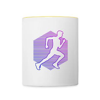 Running Women's Race Men's Jogging Cross Country Ru - Contrasting Mug - white/yellow - Front