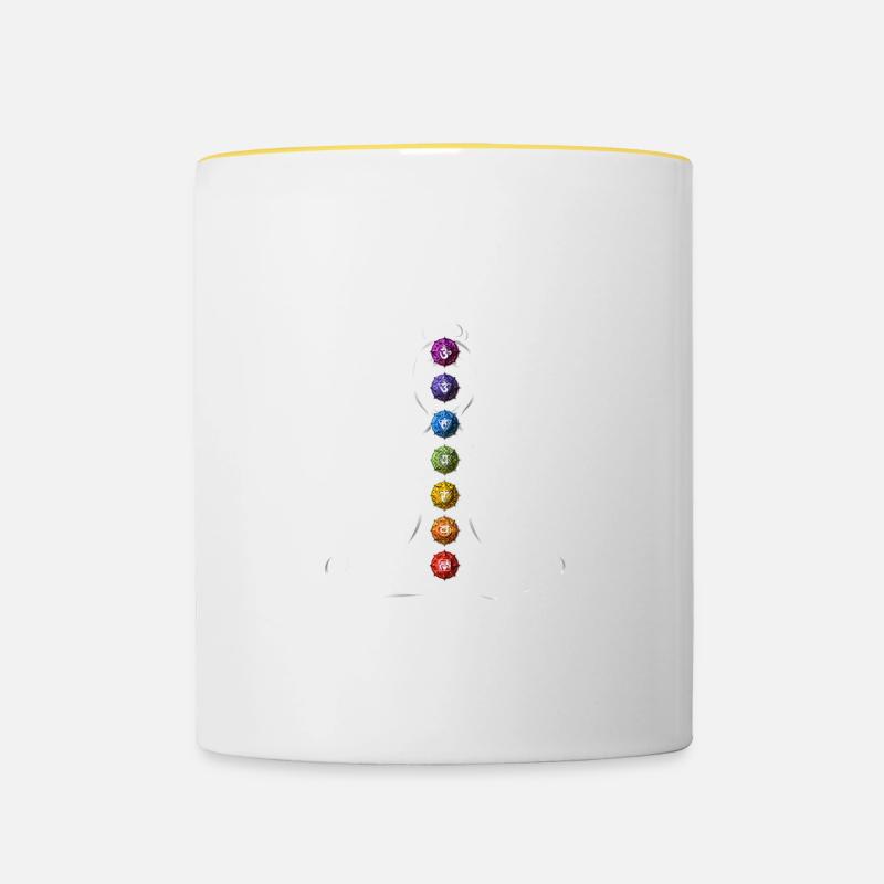 Chakra de méditation - Mug contrasté - blanc/jaune