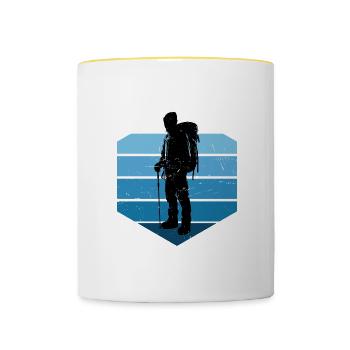 Grimpeur Escalade Bloc Bloc Klettern - Mug contrasté - blanc/jaune - Devant