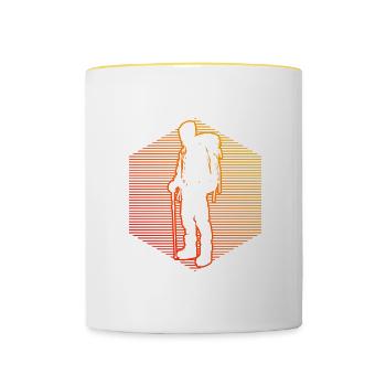 Bouldering Kletterer Climbing Bouldern Klettern - Tasse zweifarbig - Weiß/Gelb - Vorne