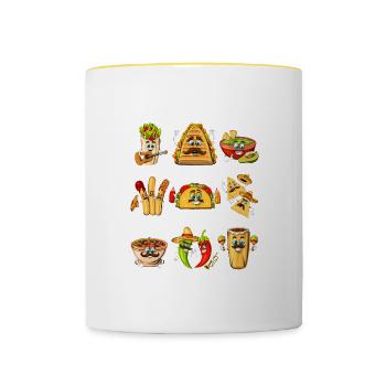 Cuisine mexicaine - Mug contrasté - blanc/jaune - Devant