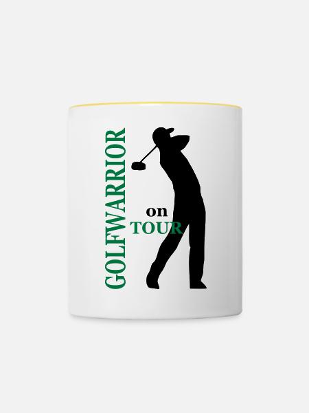 Golf - Tasse zweifarbig - Weiß/Gelb