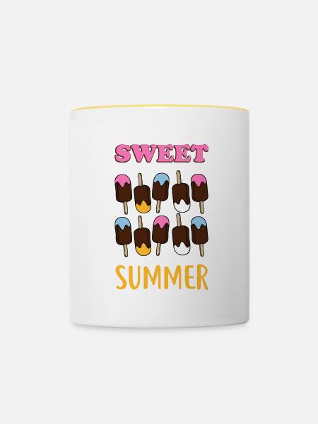 Süßer Sommer - Tasse zweifarbig - Weiß/Gelb