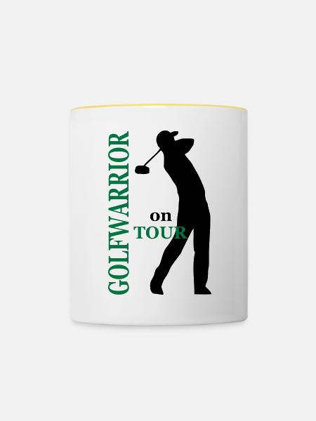 golf - Tasse zweifarbig - Weiß/Gelb